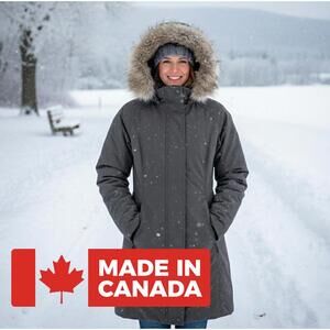 Lorne Canada Spirit Full Down Women Parka Charcoal Gray Sz M